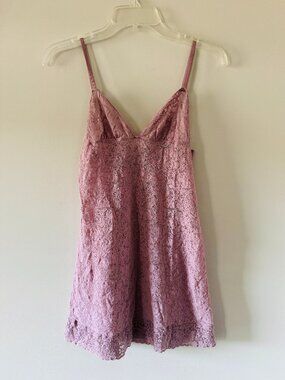 Victoria's Secret Vintage Lace Nightgown Womens M Lavender Adjustable Strap Fitt